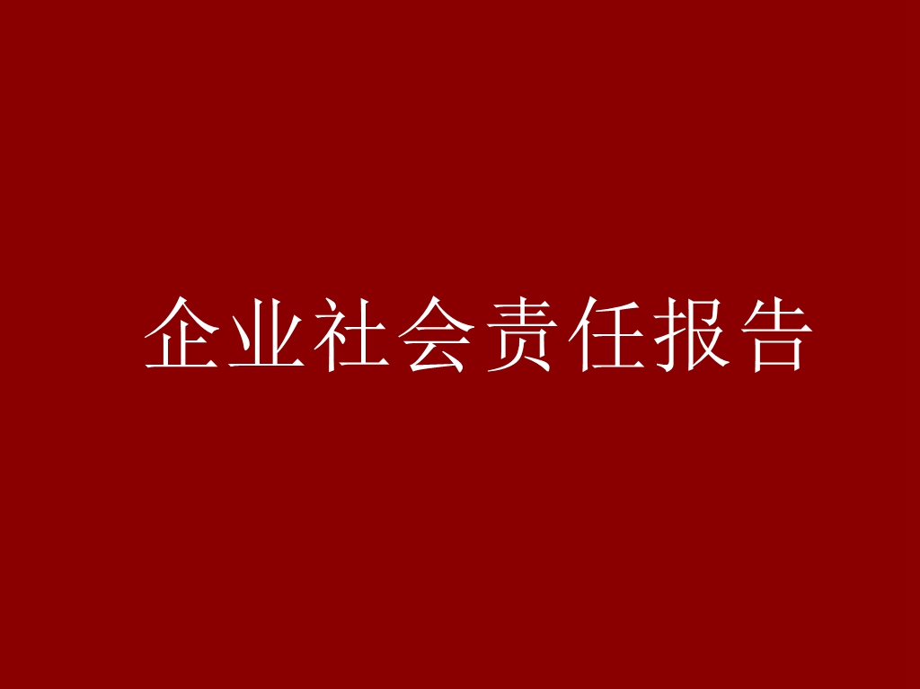 企业社会责任报告